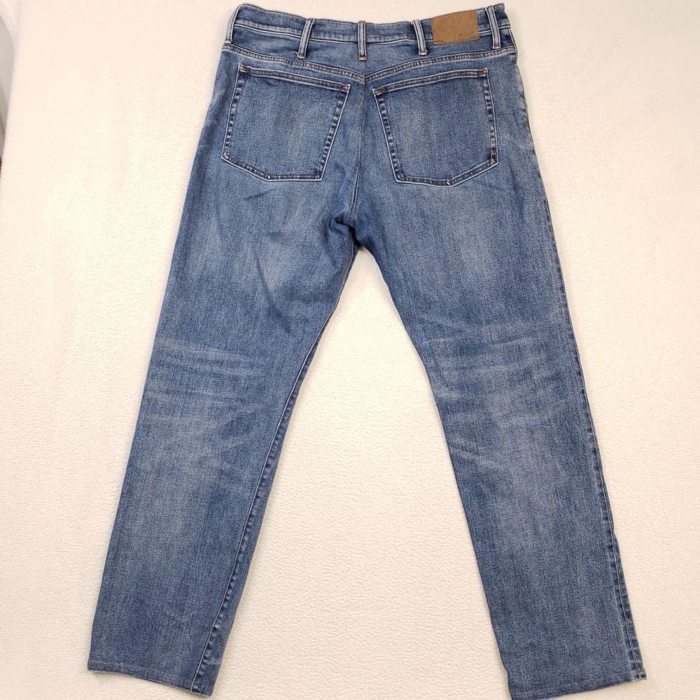 Madewell Selvedge 1991 Straight Jeans Mens 38x34 Blue Medium Wash Stretch Denim - Picture 4 of 12